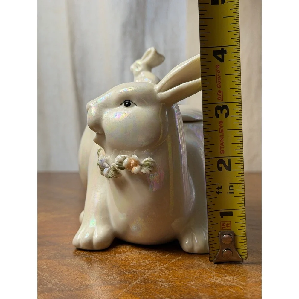 Vintage Ceramic Bunny Rabbit Jar Dish Planter
